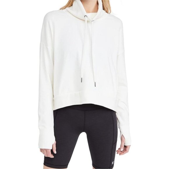 Sweaty Betty Harmonize Luxe Pullover High Neck Sweatshirt Small White - Picture 2 of 11